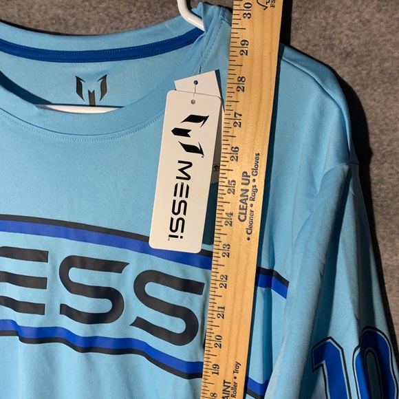 Messi Mens Blue Short Sleeve Breathable Polyester Athletic Jersey Top Size Large - Picture 6 of 7